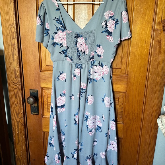 Asymmetrical Floral Dress - Size M - Empire Waist - Picture 8 of 8